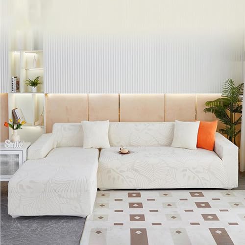 Housse de canapé imperméable et antidérapante extensible beige - 6