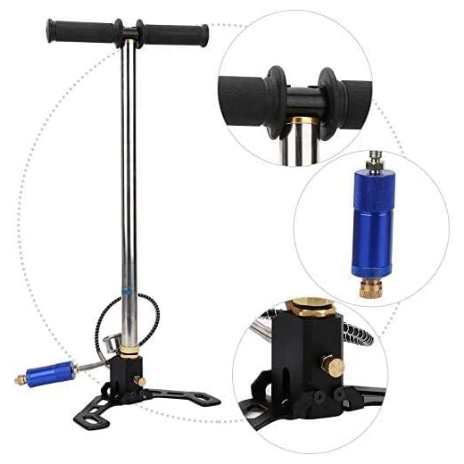 Carebio High Pressure Pump 40MPA Hand Pump Air Gun Rifle Filling Stirrup Pump Built-in Double-Deck Oil and Water Separator,Up to 4500 psi