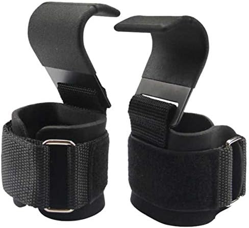 LUMAZU Weightlifting Hooks Grips Heavy Duty Wrist Wraps Coating Hooks Workout Wrist Support Neoprene Padded Lifting Straps with Hook Gym Weightlifting Gloves Exercise Fitness & Dead lifting