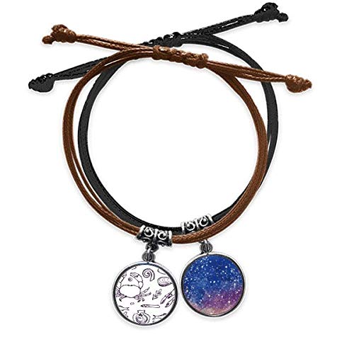 offbb Aquatic mariscos Comida a los Seres Humanos Pulsera Cuerda Mano Cadena Cuero Cielo Pulsera
