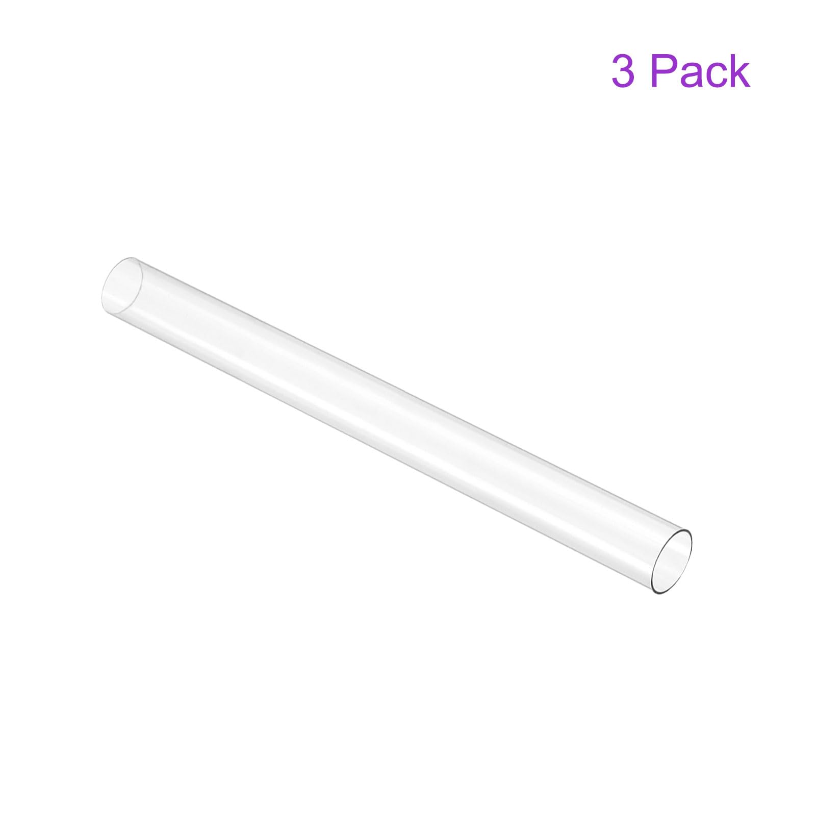 DMiotech 3 szt. 24.4 cm przezroczysta sztywna rura z tworzywa sztucznego 15 mm x 16 mm (5/20.3 cm) rura z poliwęglanu okrągła rura do oświetlenia wodno-kanalizacyjnego