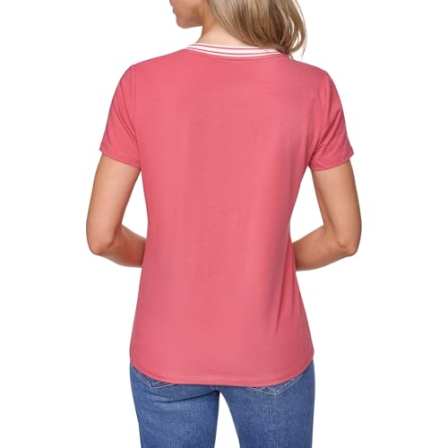 Image of Nautica Women's Solid V-Neck Short Sleeve T-Shirt Shirt