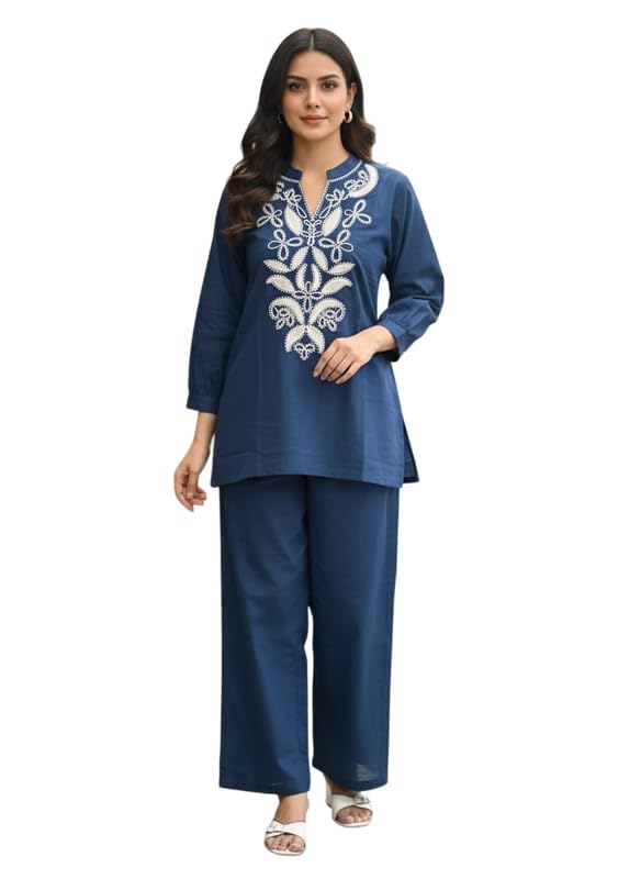 Women's Pure Cotton Embroidered Co-ord Set | Solid Top With Pants - Review, Price and Buying Guide