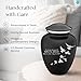 Geturns Embrace Adult Personalized Doves Cremation Urns for Human Ashes I Large Black Funeral Urn for Men and Women I 200 lbs