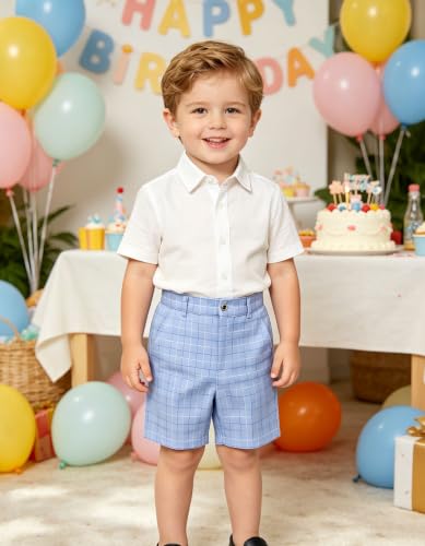 Image of Boy Shorts Kids Stretch School Uniform Clothes Flat Front Dress Casual Shorts with Pockets for Summer
