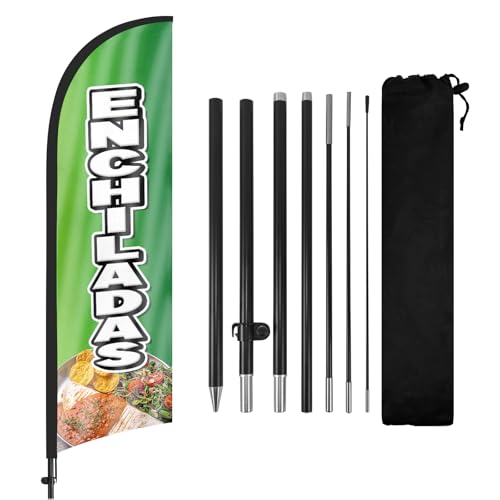 Enchiladas Advertising Swooper Flags Banners, Enchiladas Feather Flags with Poles