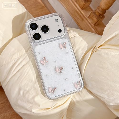 Coque iPhone 17 Pro Max papillon rose protège contre chutes - 3