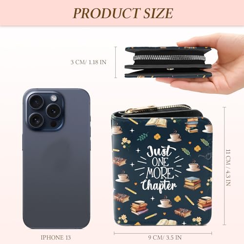 Image of Cute Book Wallet for Women, PU Leather Accordion Wallet, Zipper Coin Purse | Women's Cute Book Accordion Wallet, Credit Card Holder with 1 ID Window 14 Card Slots, Gift for Wife Daughter Ladies