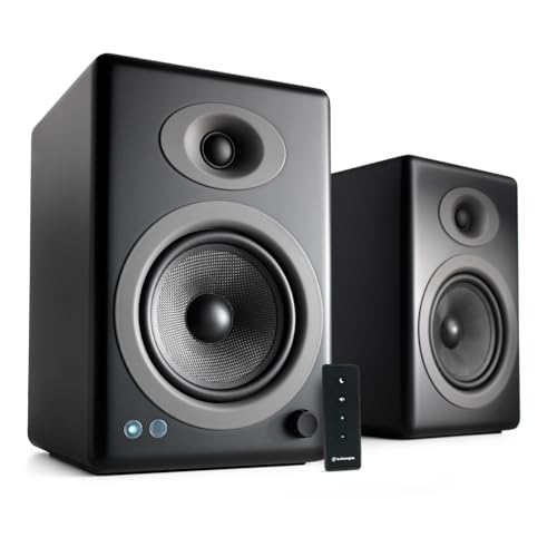 Audioengine A5+ Powered Bookshelf Speakers – Premium 150W Stereo Speakers for Music, Gaming, Turntables, Home Theater Systems – Powerful Studio Monitors