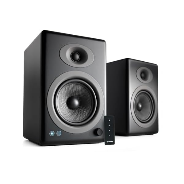 Audioengine A5+ Powered Bookshelf Speakers – 150W High-Fidelity Studio Monitors for Music, Gaming, Turntables & Home Theater