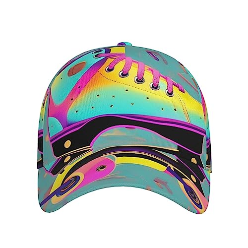 Casquette de baseball KoNsev avec trou queue de cheval et motifs patins - 2