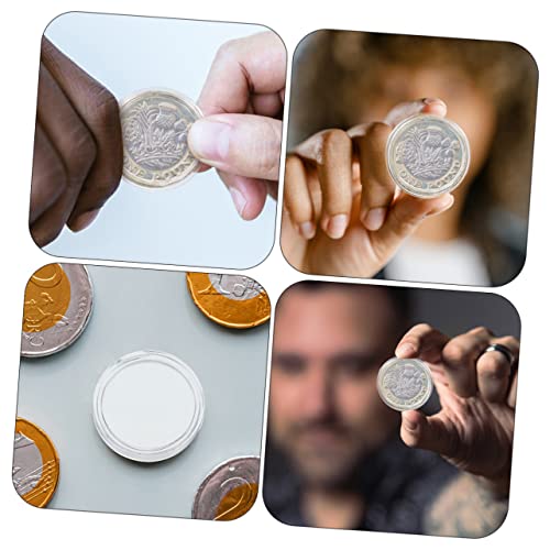 100 cápsulas para monedas plásticas con caja organizadora miniatura 3