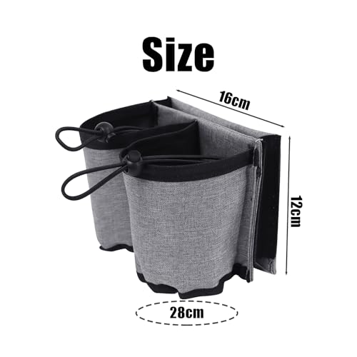 1 Kofferbecherhalter, Gepäckzubehör, Aufbewahrungstasche Zum Aufhängen, Kofferflaschenhalter, Mit 3 Taschen, Geeignet Als Reisegeschenk Für Passagiere, Flugbegleiter Und Flugbegleiter (Grau)