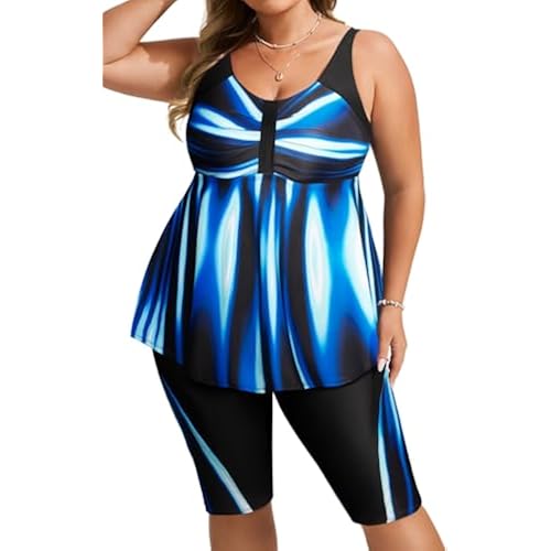 Hanna Nikole Women's Plus Size Tankini Swimsuit Flowy Bathing Suit