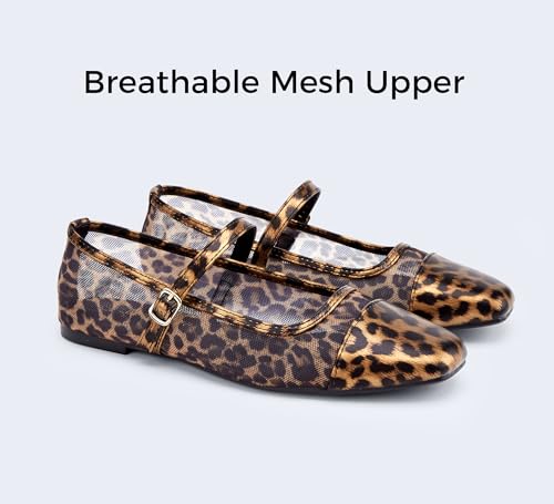 LUCKY STEP Women's Mesh Buckle Flats Mary Jane Square Toe Ballet Dress Adjustable Strap Block Heel Casual Daily Formal Wedding Shoes2
