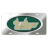 LASER GLD/GRN ACR USF TAG (32024) Laser-cut Hand Assembled Acrylic Tag Officially Licensed NCAA Product Made in USA Show your Team Support