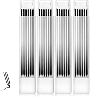 Cobee Solid Carpenter Pencil Refills for Constructions Drawing Scribering Woodworking, 24pcs 2.8mm Deep Hole Mechanical Pencil Replacements Solid Deep Hole Pencil Replacement Refills(4 Pack, Black)
