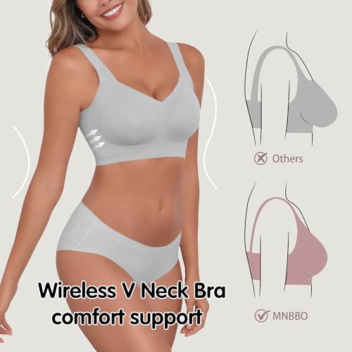 Image of Womens 2025 Seamless Wireless Supportive Bra Push Up Comfort Soft No Underwire Full Coverage T-Shirt Bras (M-4XL)
