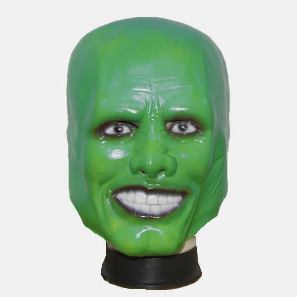 MJPARTY Jim Carrey Masque de luxe en latex avec tête complète Vert, Taille unique