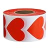 Red Heart Stickers Valentines Day Heart Crafting Scrapbooking Labels Heart Shape Color Coding Labels- 2 Natural Adhesive Envelop Seals Labels 500 Per Roll.