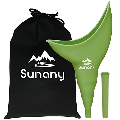 Female Urination Device, Female Urinal Silicone Funnel Urine Cups Portable Urinal for Women Standing Up to Pee Funnel Reusable Women Pee Funnel, Outdoor, Activities, Camping (Green)