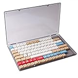 Hyekit Keycaps Storage Box, 1 pcs ABS Dustproof Display Case, with Magnetic Catches, Transparent Collection Box for Cherry XDA SA OEM MSA DSA Profile Mechanical Keyboard Keycap (Black Transparent)