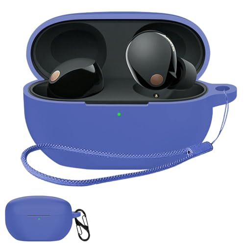 JIAYJP For Sony WF-1000XM6 �p �P�[�X �J�o�[�y�� ���^ ����~�� ���[�J�o�[ �S�ʕی� �[�d�֗� WF-1000XM6 �ی�P�[�X�i�o�[ �u���[�j