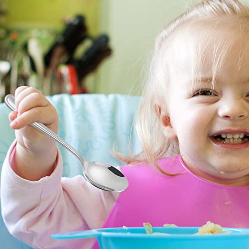 Lianyu 9-Piece Toddler Spoons, Kids Baby Spoons Self Feeding, Stainless Steel Children Silverware Set For 2-10 Year Old, Preschooler Cutlery Flatware Set For Home School, Dishwasher Safe #TOP3