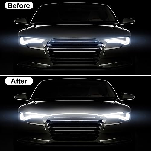 Tekshinny Dynamic Car Hood Light Strip, 59/71/79 Inches Flexible Exterior Car Led Strip Lights Waterproof Car Led Hood Light Daytime Running Light Strip For Cars, Trucks (White) #TOP2