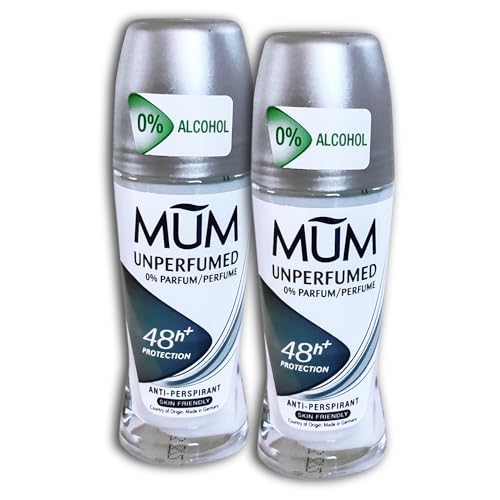 Confezione da 2 deodoranti MUM Roll-On senza profumo, 2 x 50 ml
