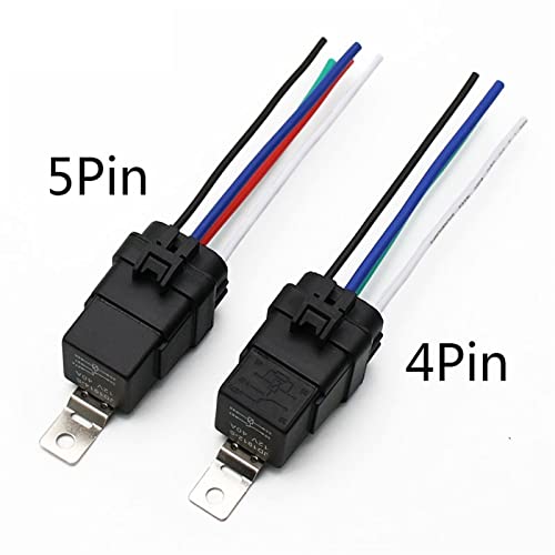 Relé automático de 12V 40A impermeable con conector de 5 pines y cableado integrado 3