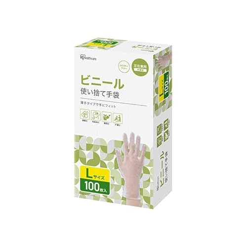[100枚×4箱]ビニール手袋 Lサイズ 100枚