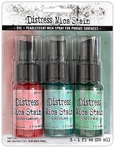 Miniatura 2 de Ranger Tim Holtz - Paquete de espray de mica Distress  18 botellas de una onza (juegos completos de la colección navideña 1, 2, 3, 4, 5 y 6) palitos