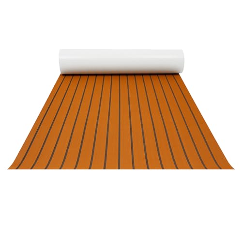 RainWeel Eva-Schaum Teak Bodenbelag Selbstklebend Decksbelag Schaumstoff-Bodenbelag für Boote Yachten Marine 269x89x0.6 cm