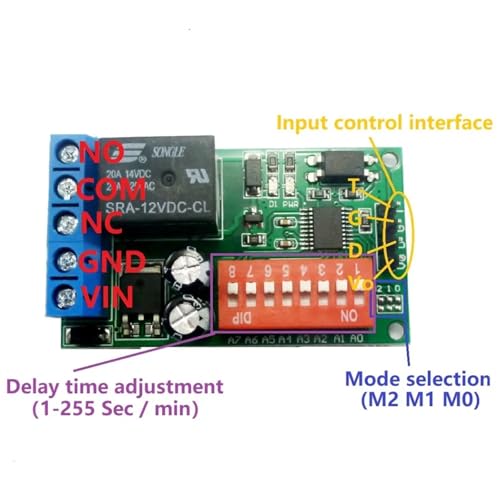 Relais autobloquant DC 12V temporisé à cycle programmable pour circuit de commande - 3