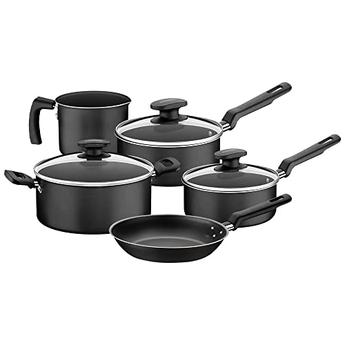 Jogo De Panelas De Alumínio Com Revestimiento Interno Antiaderente 5 Peças Tramontina Grafite