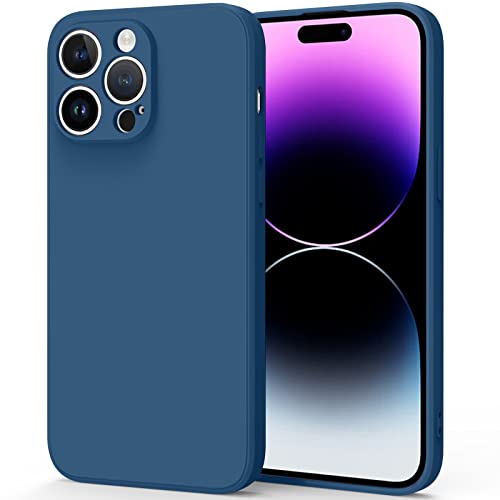 Tobfit Coque pour iPhone 14 Pro Max, Coque Silicone Liquide Ultra Fine Con Doublure Douce en Tissu Microfibre, Case de Protection Complète du Corps pour iPhone 14 Pro Max 6,7" Cover