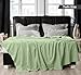 Utopia Bedding Sage Green 100% Cotton Blanket [Twin Size - 90x72 Inch] 350GSM Lightweight, Soft and Breathable Thermal Blanket for All Seasons