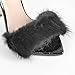Richealnana Women's Pointed Toe High Heels Slip On Mules Open Toe Fashion Fur Sexy Slipper for Casual Party Heeled Sandals Black Size9