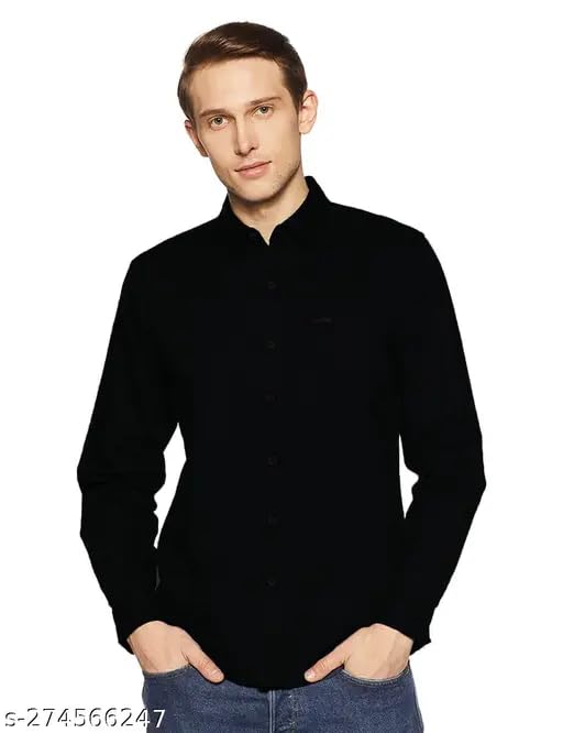 Image of Men's Cotton Casual Shirt, Brown, Full Sleeves, Regular Fit