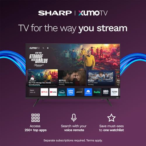 Image of Sharp 4TC75HP7050U 75 inch Class Aquos QLED 4K Ultra HD Xumo Smart TV