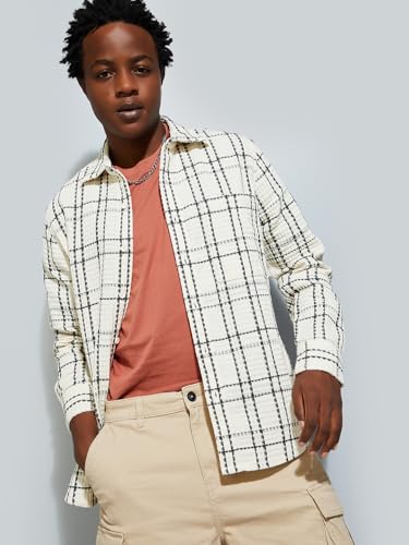 Image of Max Men's Cotton URB N Regular Fit Checked Casual Shirt