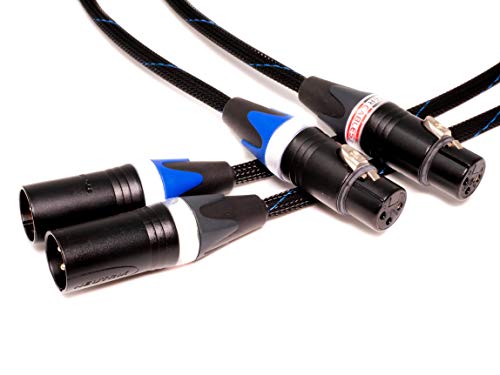 Better Cables BT2XLRP-1-MF Blue Truth II XLR Cable 1 m/3.28', Stereo Pair 2 Cables High-End, High-Performance, Silver/Copper Hybrid, Low-Capacitance, Audiophile XLR Balanced Audio Cables, Blue