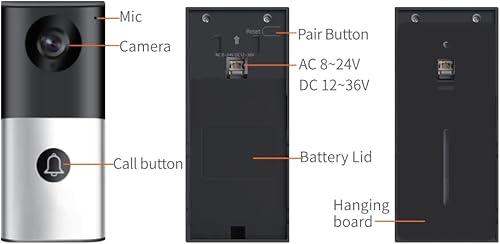 Miniatura 4 de KoxSmar 24G HD 7 pulgadas de video inalámbrico intercomunicador sin wifi timbre de puerta HD kit de cámara compatible con desbloqueo monitoreo