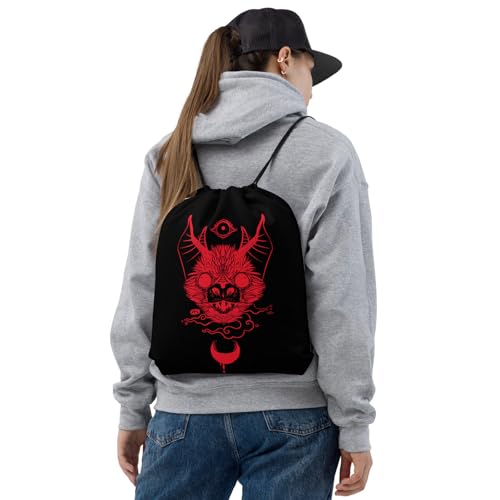 Whltzf Stofftasche mit dreiäugigem Tier, geheimnisvolle Tasche, Kordelverschluss, grüner Kunst-Aufbewahrungsbehälter für Nähutensilien, Näh-Organizer, Baumwolltasche