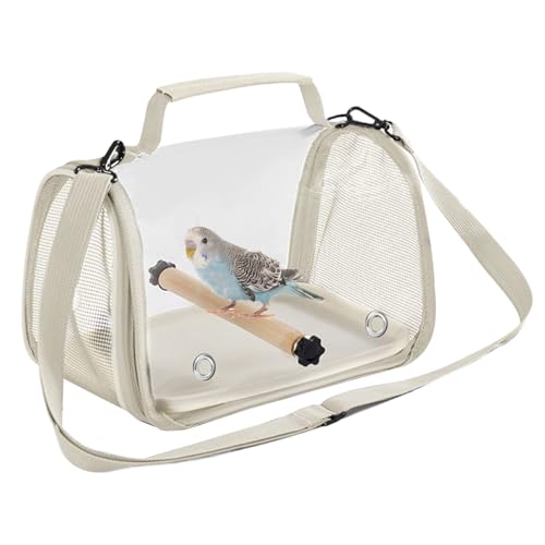 Cage Transport Oiseaux Voyage, Transporteur Pliable Léger Compact, pour Canaris Perruches Calopsittes, Aras Hamsters Confortable, Design Portable Pratique, Sécurité Aération Optimale