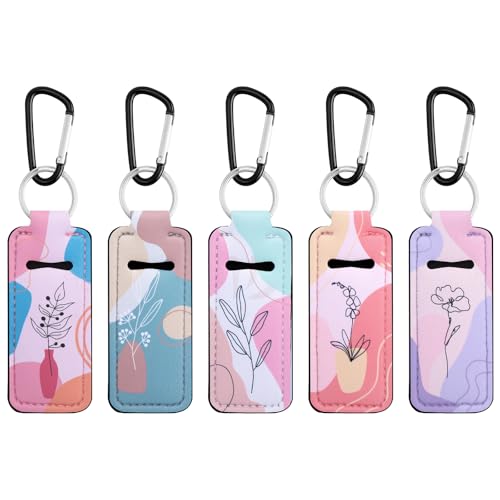 Pengxiaomei 5 Pcs Chapsticks Holder Keychain for Lipstick, Stocking Stuffers
