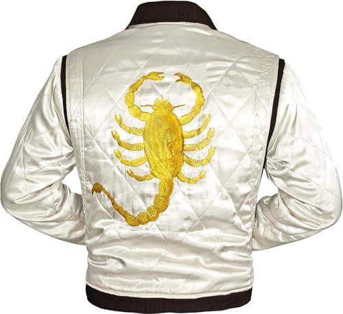 CHAQUETAS STORE DRIVE JACKET SCORPION Bomber Satin Quilted Ryan Gosling Costume Outerwear