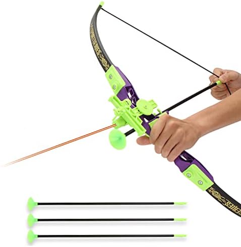 Kingsport Archery Bow and Arrow Set for kids with Infrared Red Light 1 Large Bow 10 Soft Suction Cup Arrows, Big Quivers and Target Archery Set Shooting Game for Kids
