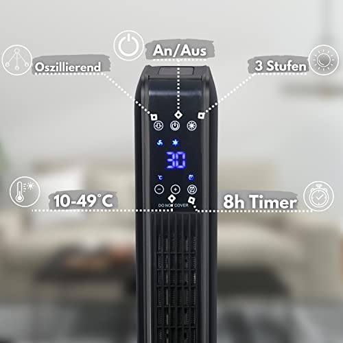 Echos Keramische ventilatorkachel, 3 standen, koud, 1200, 2200 watt, 70° oscillerend, 8 uur timer, afstandsbediening, temperatuurweergave, 10-49 °C, verwarmingsapparaat, elektrische verwarmer - Afbeelding 4